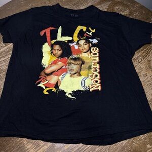 TLC Black Tee with Colorful Graphic